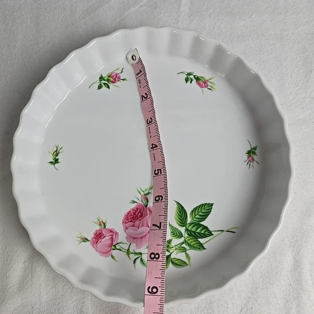 Christineholm Porcelain Floral Pattern Quiche Tart Pie‎ Plate 9.5